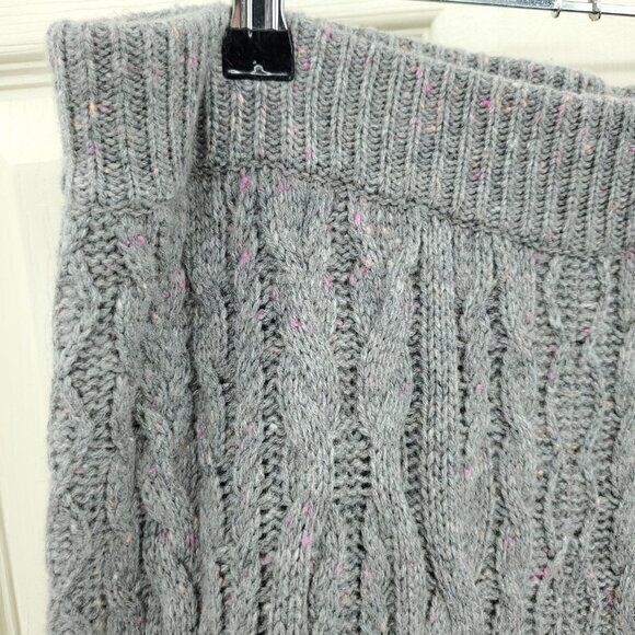 Something Navy Wool/Cashmere Chunky Cable Knit Pull On Lounge Pants L Gray - Picture 10 of 15